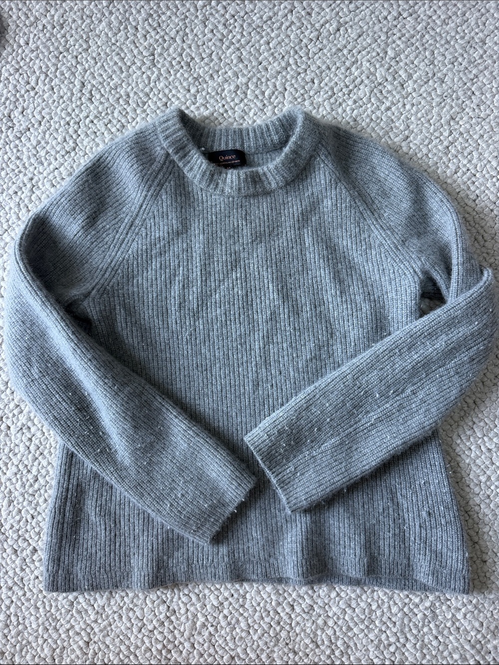 Quince women’s  Crewneck Ribbed Sweater - Light Gray M